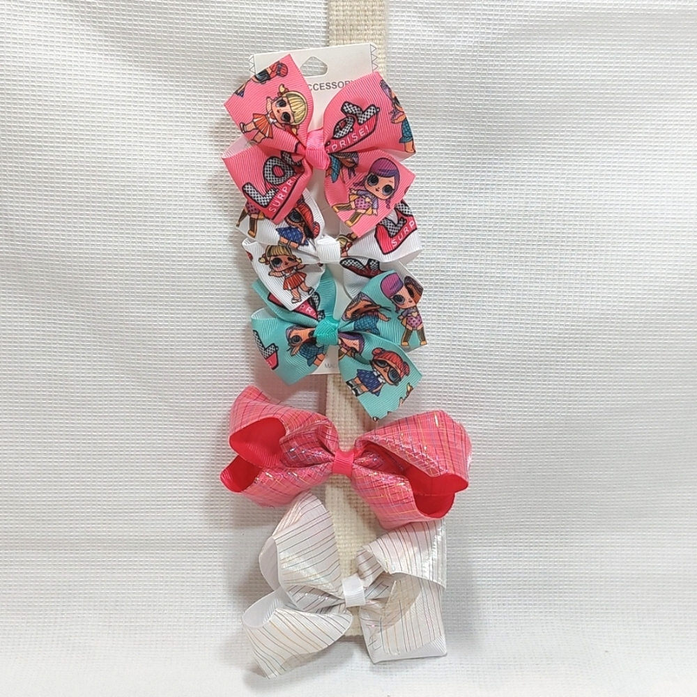 Specialty/ Grosgrain Hair Bows☆Set of 5